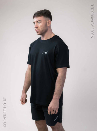 Signature Relaxed Fit T-Shirt  - Black